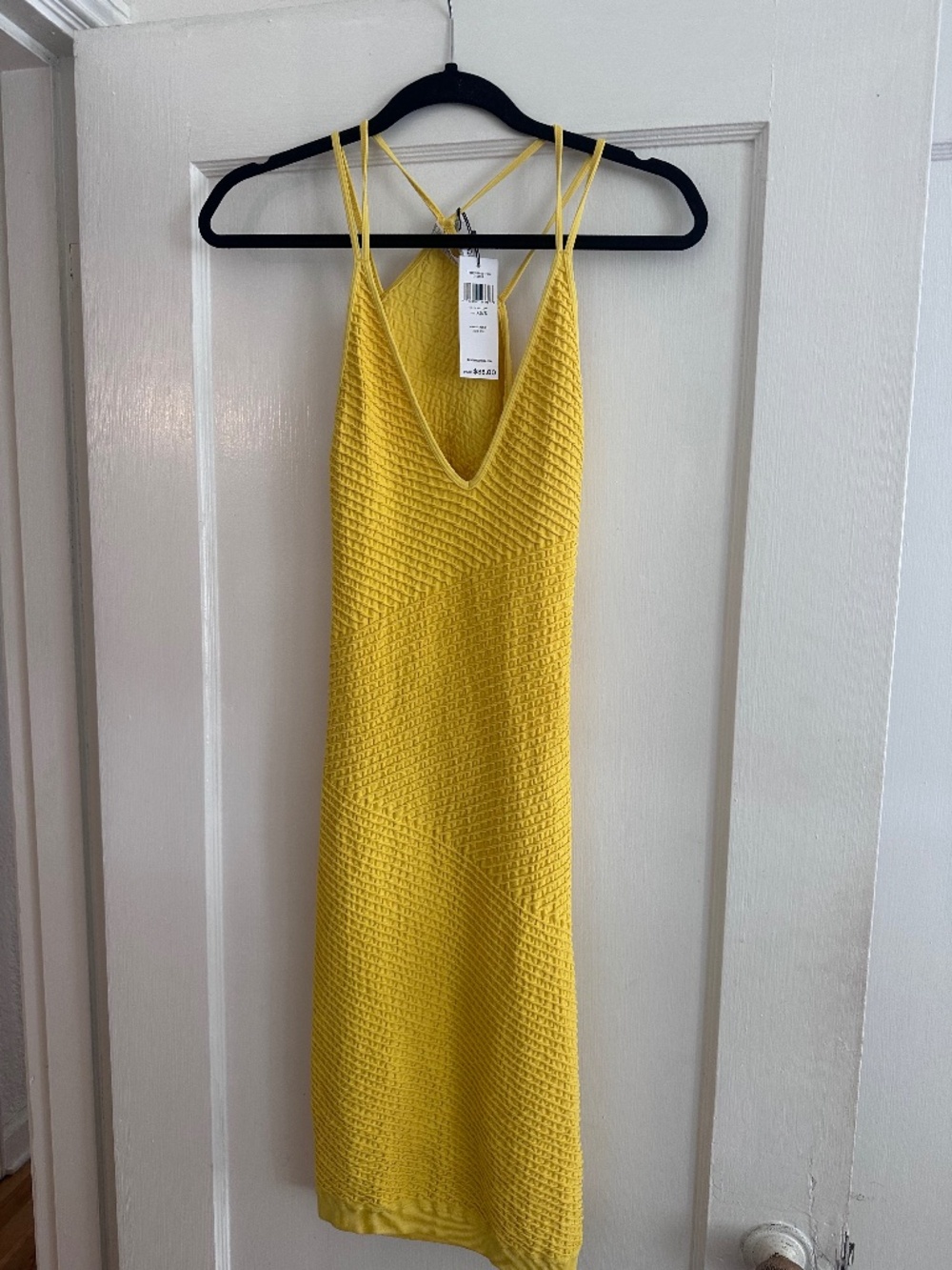 NWT BCBGeneration Yellow Strappy Open Back Maxi Dress XS/S